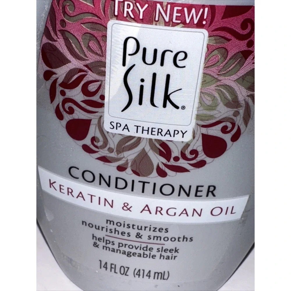 Pure Silk Spa Therapy Keratin & Argan Oil Conditioner 14oz Lot of 2 Bottles